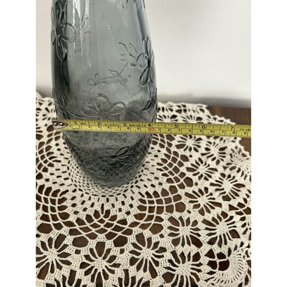 Vintage Olive-Green Very Heavy Daisy Motif Bottle From Spain - Picture 4 of 9